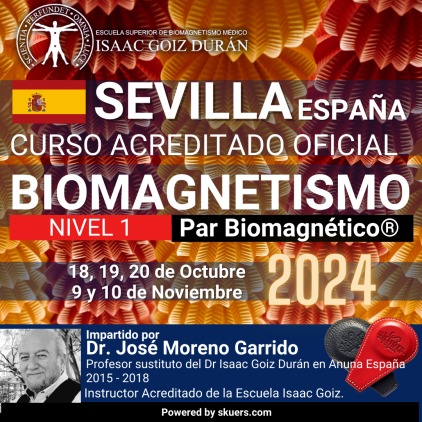 Reserva Curso acreditado de Biomagnetismo y Par Biomagnético 1er Nivel Elche - impartido por Dr. Medico José Moreno